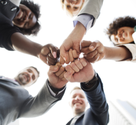 Successful and happy business team